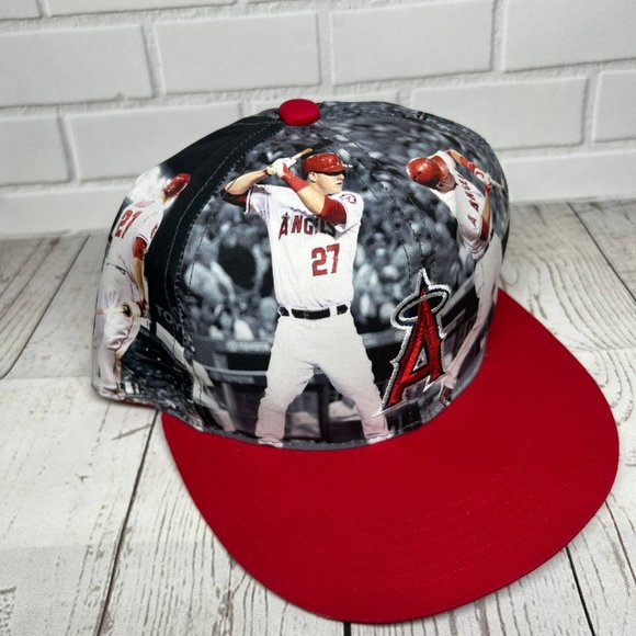 Vintage Los Angeles Angels Mike Trout 27 Sixth Man Promotions Hat Snapback Cap - Picture 3 of 8